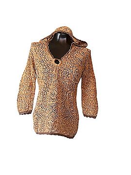 DKNY V-Neck Hooded Sweater 3/4 Sleeve Blouse (view 1)