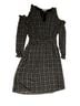 Michael Kors 100% Polyester Plaid Black White Cocktail Dress Size M - photo 1