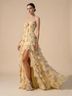Wow Couture Floral Yellow Pink Cocktail Dress Size 0X - photo 3