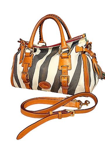 Dooney & Bourke Zebra Canvas/ Leather Satchel (view 1)