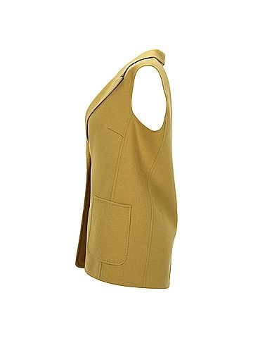 Max Mara Max Mara Double Faced Vest in Yellow Wool (view 2)
