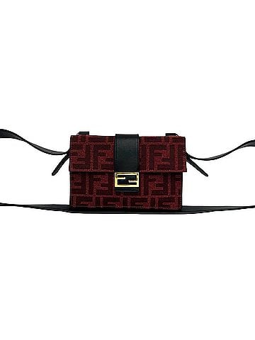 Fendi FENDI Marspio Bucket Zucca FF Logo Pattern Canvas Leather Shoulder Bag Sacoche Red 32417 (view 1)