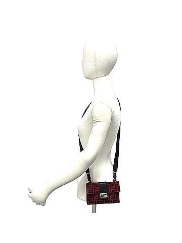 Fendi FENDI Marspio Bucket Zucca FF Logo Pattern Canvas Leather Shoulder Bag Sacoche Red 32417 (view 2)