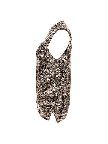 Ganni Ganni Mock neck Sleeveless Vest Sweater in Brown Merino Wool (view 2)