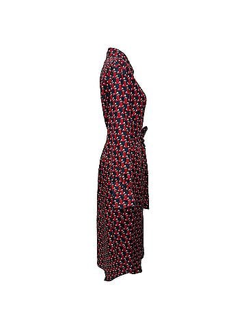 Lanvin Lanvin Embellished Printed Midi Shirt Dress in Multicolor Silk (view 2)