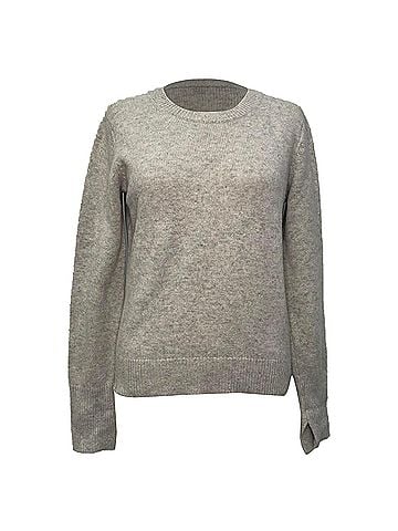 Joseph Joseph Knitted Crewneck Sweater in Grey Cashmere (view 1)
