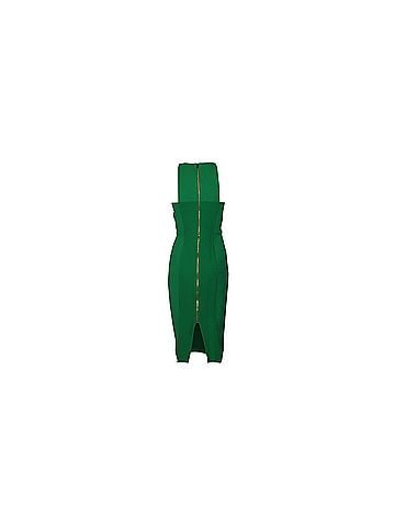 RM by Roland Mouret Roland Mouret Abserley Waffle Sleeveless Midi Dress in Green Cotton (view 2)
