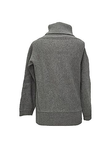 Joseph Joseph Knitted Rolled Neck Sweater in Grey Wool (view 2)