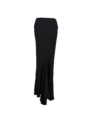 Rick Owens Rick Owens Elastic Waistband Maxi Skirt in Black Viscose (view 1)