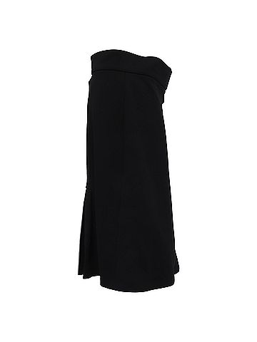 Prada Prada Rubber-Patch Accent Midi Skirt in Black Cotton (view 2)