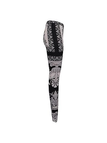 Versace Versace Barocco-Print Leggings in Black and White Polyamide (view 2)