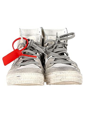 OFF-WHITE Off-White 3.0 Off-Court High-Top Sneakers in White Leather (view 2)