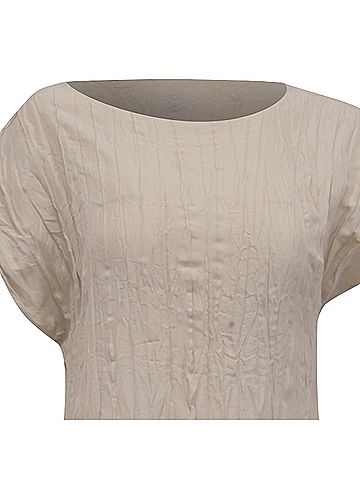 Totême Totême Crinkled Cap-Sleeve Midi Dress in Beige Silk (view 2)