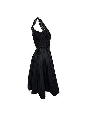 Sandro Sandro Lidwine Lace Trim Dress in Black Cotton (view 2)