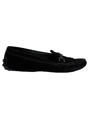 Tod's Tod's Fringed Gommino Driving Loafers in Black Suede (view 1)