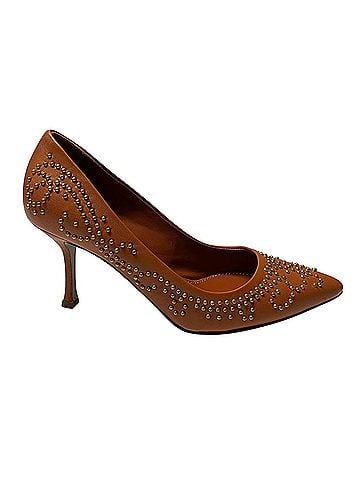 Sergio Rossi Sergio Rossi Studded Heels in Brown Leather (view 1)