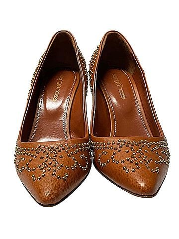 Sergio Rossi Sergio Rossi Studded Heels in Brown Leather (view 2)