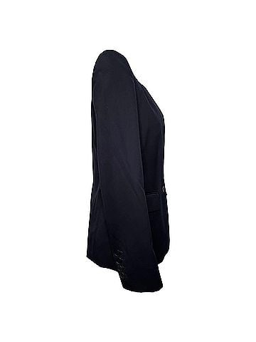 Stella McCartney Stella McCartney Inverted Collar Single Button Blazer in Navy Blue Wool (view 2)