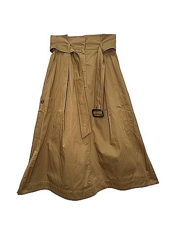 Max Mara Max Mara Weekend Brusson Midi Skirt in Brown Cotton (view 1)