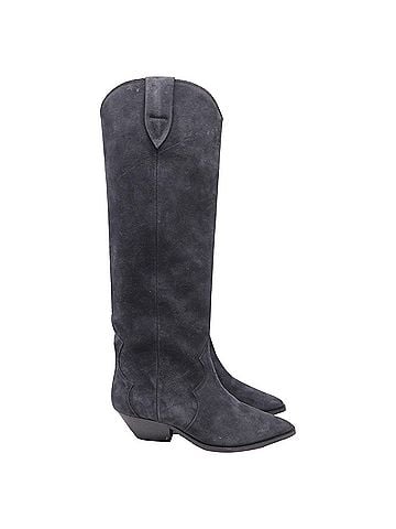Isabel Marant Isabel Marant Denvee Knee-High Boots in Grey Suede (view 1)