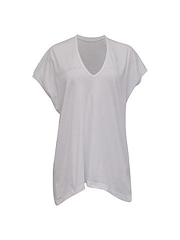 Dries Van Noten Dries Van Noten V-Neck Loose T-Shirt in White Cotton (view 1)