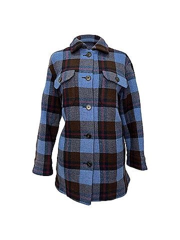 Max Mara Weekend Max Mara Plaid Dress in Blue Virgin Wool (view 1)