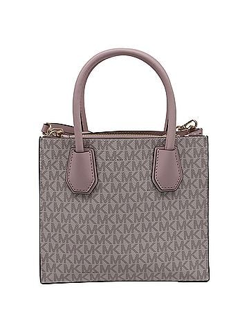 Michael Kors Michael Kors Mercer Medium Signature Logo Crossbody Bag in Pink Coated Canvas (view 2)