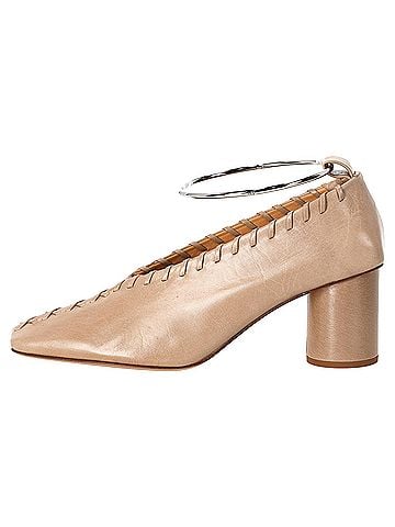 Jil Sander Jil Sander Ballet Pumps in Nude Leather (view 2)