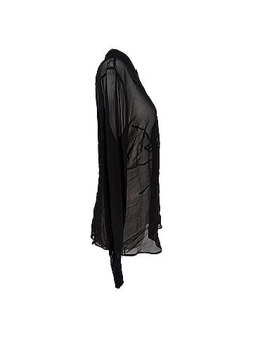 Dries Van Noten Dries Van Noten Embroidered Sheer Blouse in Black Viscose (view 2)