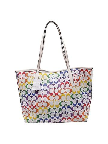 Coach Coach Rainbow City Tote In Multicolor Signature Canvas and Leather (view 2)