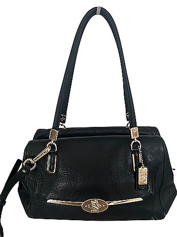 Coach Coach Madison Madeline East West Black Leather Turnlock Satchel 25169 Leather Satchel (view 2)