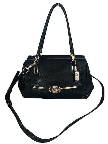 Coach Coach Madison Madeline East West Black Leather Turnlock Satchel 25169 Leather Satchel (view 1)