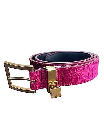 Kurt Geiger Croc-Embossed Velvet Padlock Belt Belt (view 1)