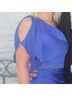 Aqua Vibrant Blue One-Shoulder Dress Cocktail Dress - photo 8