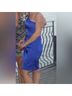 Aqua Vibrant Blue One-Shoulder Dress Cocktail Dress - photo 7