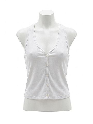 LA Made Dahlia Sweet Sleeveless Tank Top in White (view 1)