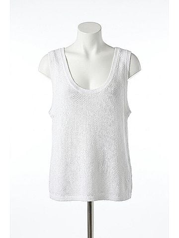 LA Made Sweater Knitted Tank in White (view 1)