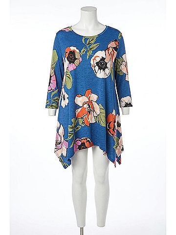 Oddi Women'sfloral Swing Top in Blue (view 1)