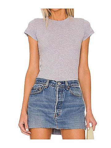 LA Made Basic Classic Crew Neck Tee in Heather Grey (view 2)
