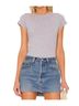 LA Made Solid Gray Basic Classic Crew Neck Tee in Heather Grey Size XS - photo 2