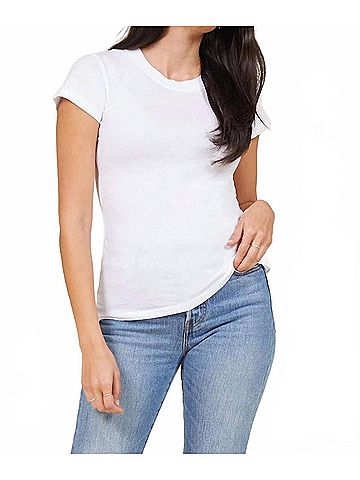 LA Made Basic Classic Crew Neck Tee in White (view 2)
