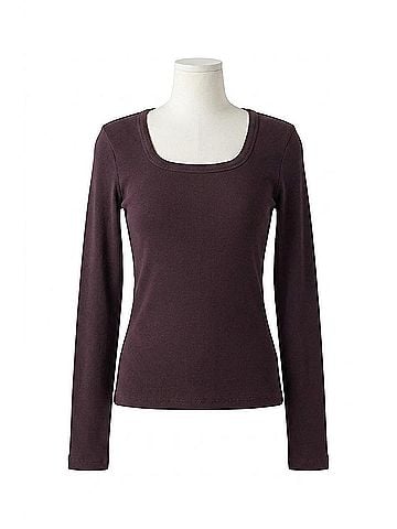 AMO Angelina Long Sleeve Top in Aubergine (view 1)