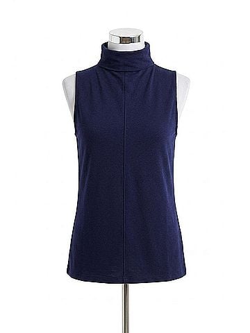 Kinross Seamed Funnel Tank in Navy (view 1)