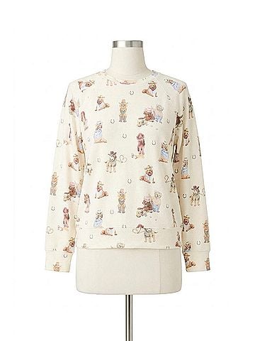 P.J. Salvage Classic Crewneck Sweatshirt in Ruff On The Range (view 1)