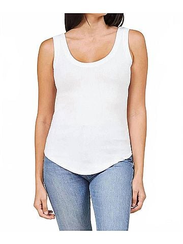LA Made You Rib Tank Top in White (view 2)