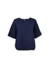Helen Jon Solid Blue Short Sleeve Pullover Top in Navy Size XS - photo 5