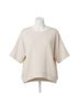 Helen Jon Solid White Short Sleeve Pullover Top in Stone Size L - photo 1