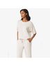 Helen Jon Solid White Short Sleeve Pullover Top in Stone Size L - photo 4