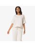 Helen Jon Solid White Short Sleeve Pullover Top in Stone Size M - photo 2
