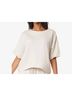 Helen Jon Solid White Short Sleeve Pullover Top in Stone Size M - photo 5